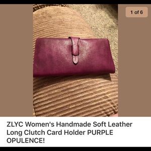 ZLYC GORGEOUS PURPLE WALLET, CARD CARRY IN LEATHER